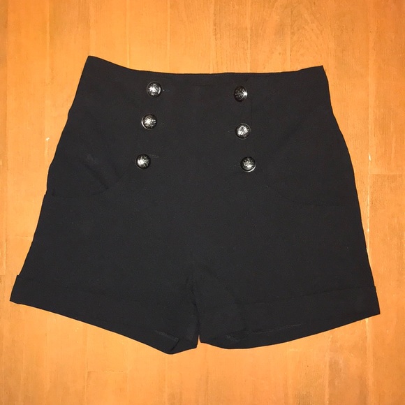 Pants - BUTTON UP HIGH WAISTED SHORTS